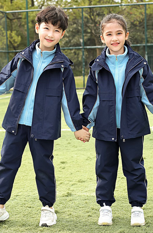 幼儿园冲锋衣校服三件套儿童运动套装班服幼儿园园服英伦风