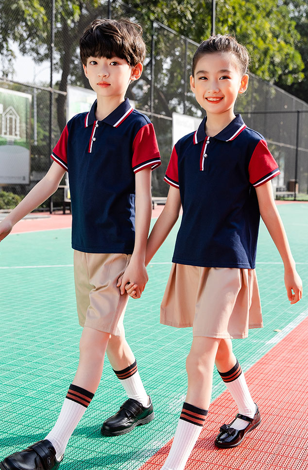 小学生夏装幼儿园园服夏装英伦学院风班服中小学生校服套装短裙